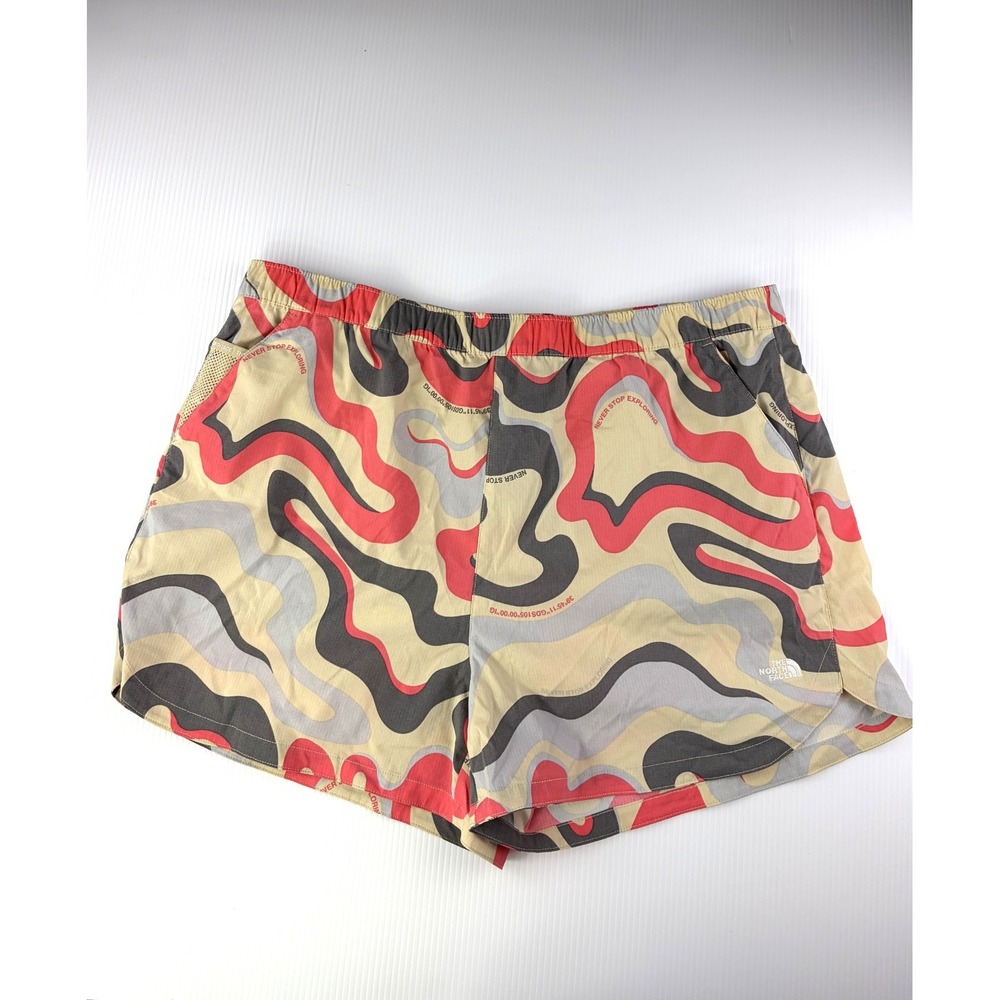 North Face Class V Pathfinder Pull-On Shorts Women's XXL Gravel Wavy Lines Plus